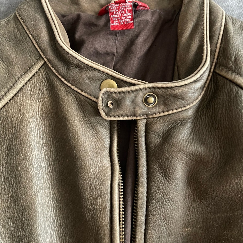 Sundance Catalog Brown “Legend” Leather Moto Jacket - EUC - size 16 - Picture 4 of 8